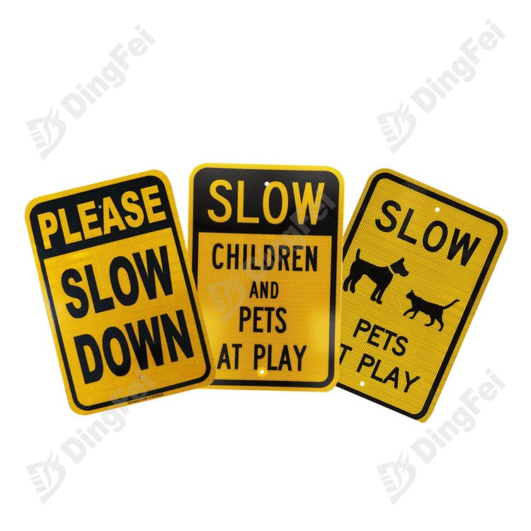 Reflective Stop Slow Children And Pets At Play Sign - 